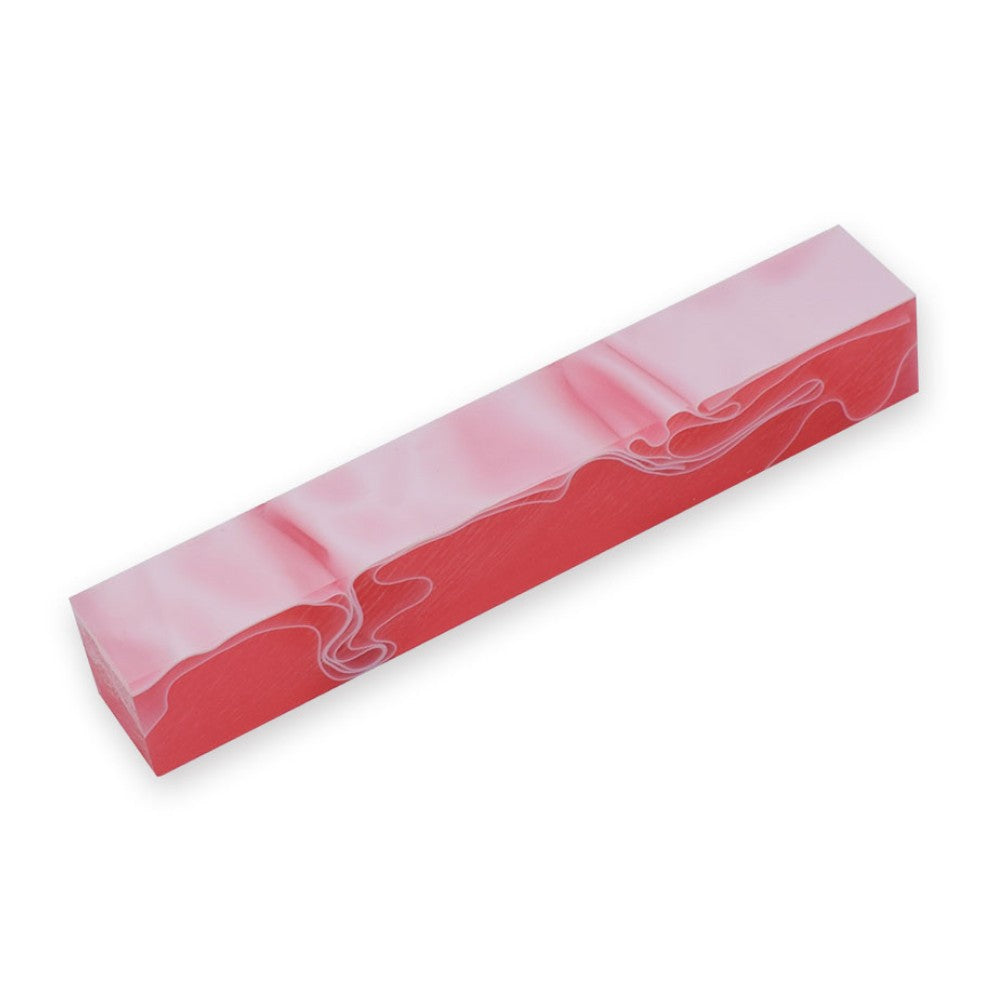 Pen blank - Acryl - 130x20x20 mm - Pink mit weißer Linie - Pfeifenecke